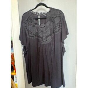 Torrid size 4 black crochet lace blouse shirt